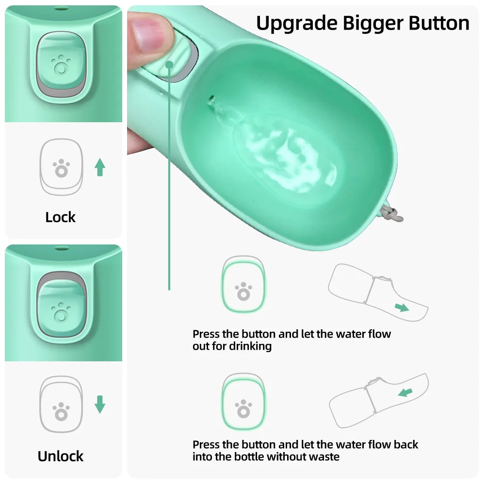 Leakproof Portable Travel Water Dispenser for Dogs & Cats Outdoor Use Puppy Water Bowl Pet Water Bottle